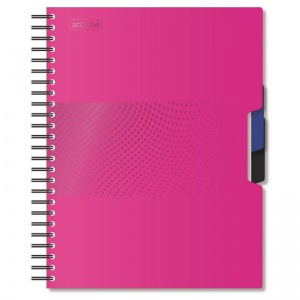 Бизнес-тетрадь А5 Attache Digital, 140 листов, клетка, на спирали, розовая (170x205мм)