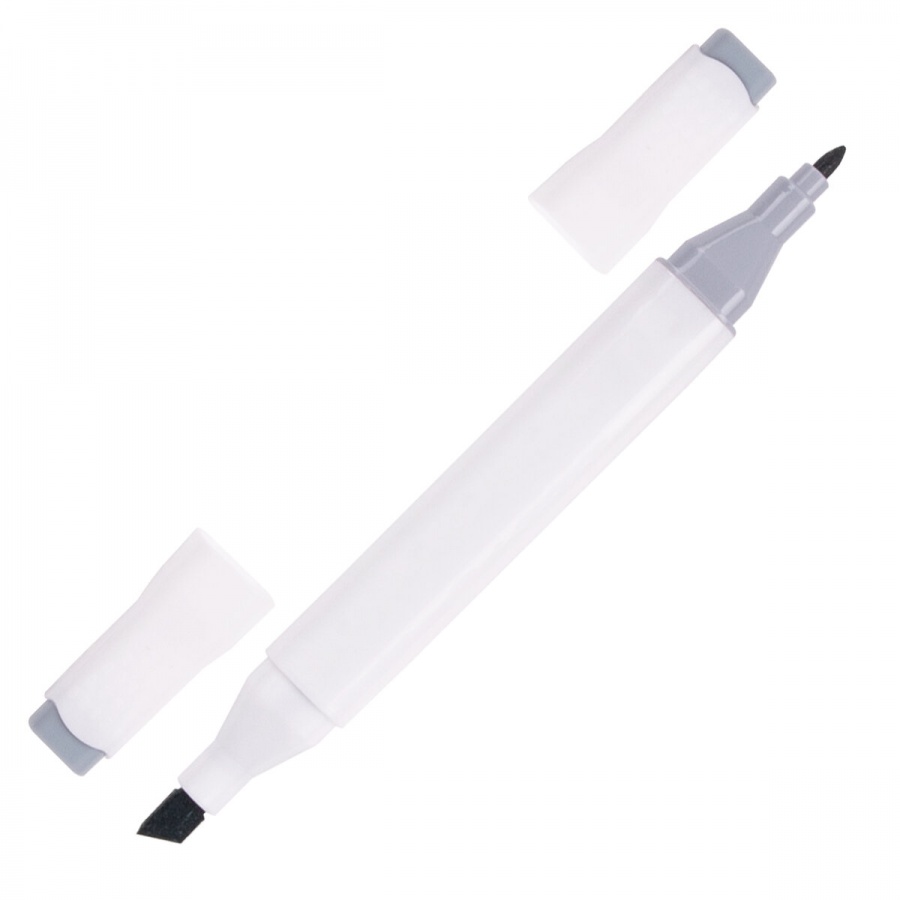 Набор маркеров художественных Brauberg Art Debut White, двусторонние, набор 12шт., серые цвета, 2 уп. (152136)