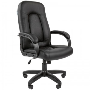 Кресло руководителя Helmi HL-E29 "Brilliance", экокожа черная, мягкий подлокотник, пластик (279846)