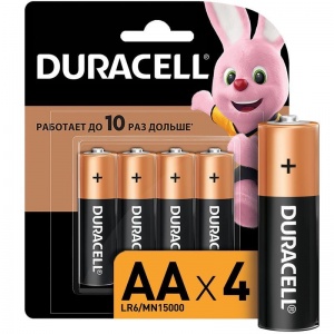Батарейка Duracell Basic AA/LR06-4BL (1.5 В) алкалиновая (блистер, 4шт.) (81480360)