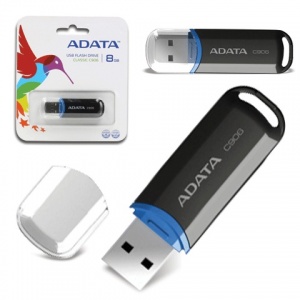 Флэш-диск USB 8Gb A-DATA C906, USB2.0, черный (AC906-8G-RBK)