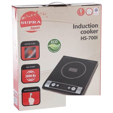 Плитка электрическая Supra HS-700I, индукционная, 1 конфорка, черная