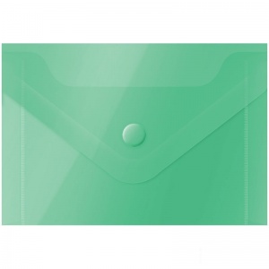 Папка-конверт на кнопке OfficeSpace (А7 (74x105мм), 150мкм, пластик) зеленая, 20шт. (281229)