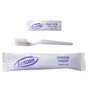 Набор зубной Luscan флоупак (зубная щетка, паста) 300шт.
