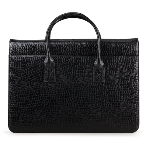 Портфель-сумка женская 8-095, натуральная кожа, 380х280х80мм, черный (8-095)