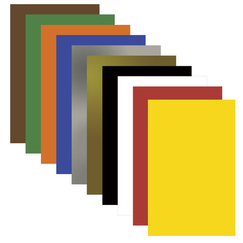 Картон цветной немелованный Пифагор (10 листов, 10 цветов, А4, 200х283мм) (127052)