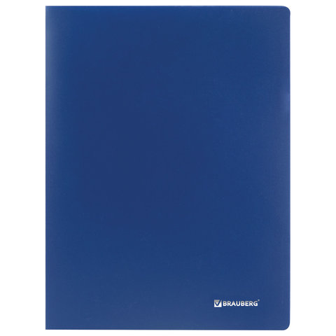 Папка файловая 30 вкладышей Brauberg Office (А4, пластик, 500мкм) синяя (222631), 5шт.