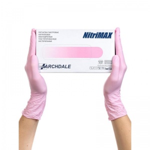 Перчатки одноразовые нитриловые смотровые NitriMax, нестерильные, неопудренные, размер XS (5-6), розовые, 50 пар