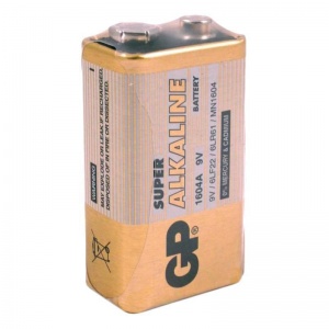 Батарейка GP Super Крона/6LR061 (9 В) алкалиновая (эконом, 1шт.) (1604A-OS1)