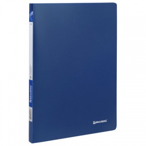 Папка файловая 40 вкладышей Brauberg Office (А4, пластик, 600мкм) синяя (222634)