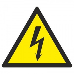 Знак предупреждающий ГАСЗНАК W08 Опасность поражения электрическим током (пленка ПВХ, 200х200мм) 1шт.