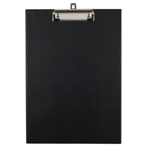 Папка-планшет с крышкой OfficeSpace (А4, ПВХ, с зажимом) черный (ППС_49763)