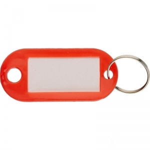Брелок для ключей пластиковый, красный, 100шт., 15 уп.
