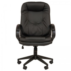 Кресло руководителя EChair 695 TPU, экокожа черная, пластик