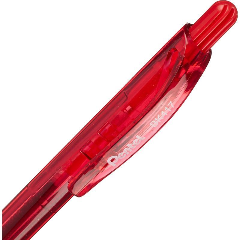 Ручка шариковая автоматическая Pentel Fine Line (0.27мм, красный цвет чернил), 12шт.