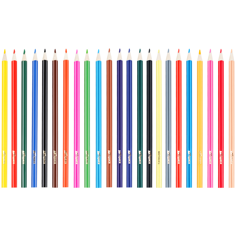Карандаши цветные 24 цвета ArtSpace &quot;Лесные жители&quot; (L=177мм, D=7мм, 3гр) картон. упаковка, европодвес (CP_46638), 10 уп.