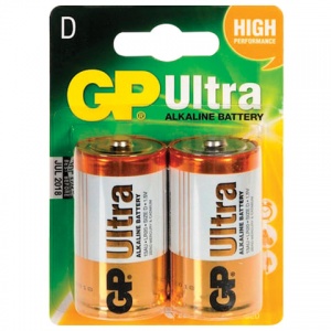 Батарейка GP Ultra D/LR20 (1.5 В) алкалиновая (блистер, 2шт.) (13AU-CR2), 10 уп.