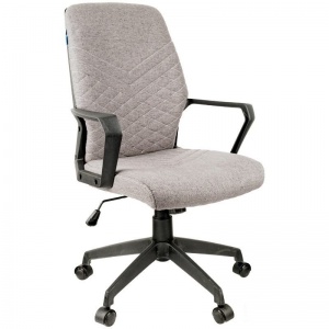 Кресло офисное Helmi HL-М05 "Ambition", ткань серая, пластик черный (283162)