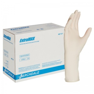 Перчатки одноразовые латексные хирургические Archdale ExtraMax, стерильные, неопудренные, бежевые, размер 6.5, 40 пар в упаковке