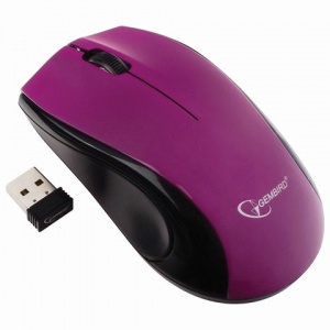 Мышь оптическая беспроводная Gembird MUSW-320-P, 2 кнопки + 1 колесо-кнопка, фиолетовая