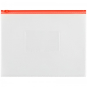 Папка-конверт на молнии OfficeSpace (A5, 150мкм, до 60л.) прозрачная, молния красная (329762)