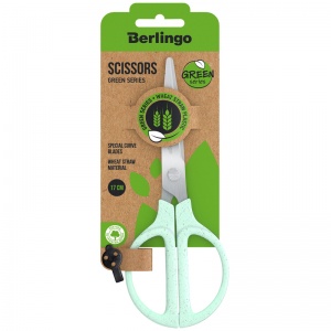 Ножницы Berlingo Green Series, 170мм, зеленый, европодвес (DNe_17300_b)