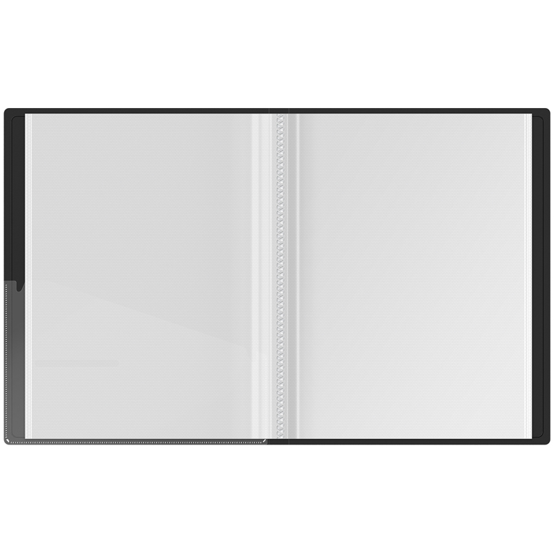 Папка файловая 60 вкладышей Berlingo DoubleBlack (А4, пластик, 24мм, 600мкм) черная с рисунком, внутр. карман (DB4_30701)
