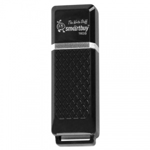Флэш-диск USB 16Gb SmartBuy Quartz, черный (SB16GbQZ-K), 180шт.