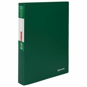 Папка файловая 80 вкладышей Brauberg Office (А4, пластик, 800мкм) зеленая (271333)