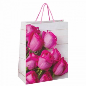 Пакет подарочный 26x12,7x32,4см Золотая Сказка "Розовые розы", ламинированный, 12шт. (606582)