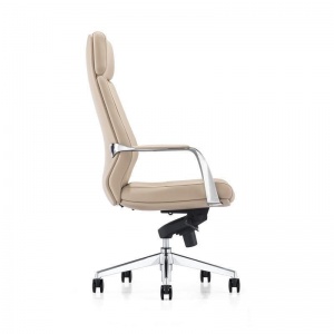 Кресло руководителя Easy Chair 570 МL, кожа бежевая, металл