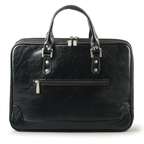 Портфель-сумка женская 8-100, кожзам, 380х270х100мм, черный (8-100)