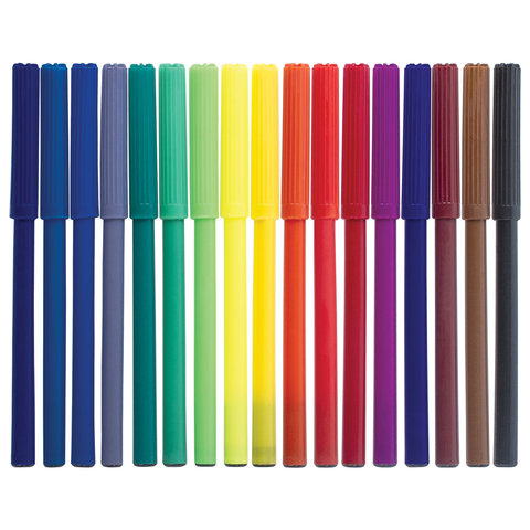 Набор фломастеров 18 цветов Пифагор (линия 1мм, вентилируемый колпачок) пластиковая упаковка (151091)