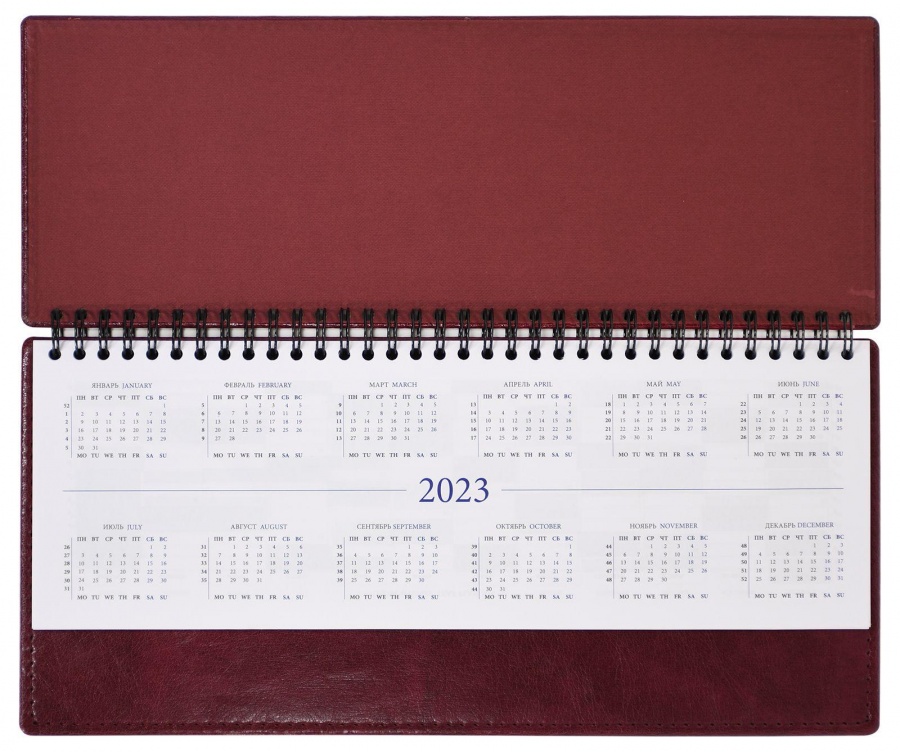 Планинг датированный на 2023 год inФОРМАТ &quot;Бизнес&quot; (60 листов) обложка твердая, бордовый