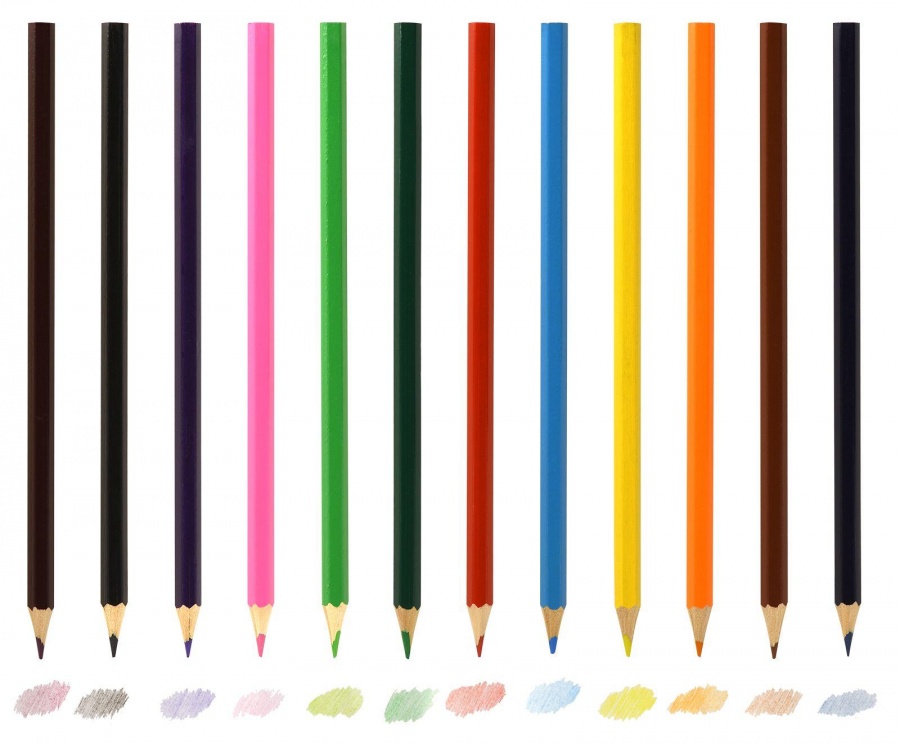 Карандаши цветные 12 цветов Creativiki Просто-напросто (d=2.5мм, 6гр, дерево) карт.уп.