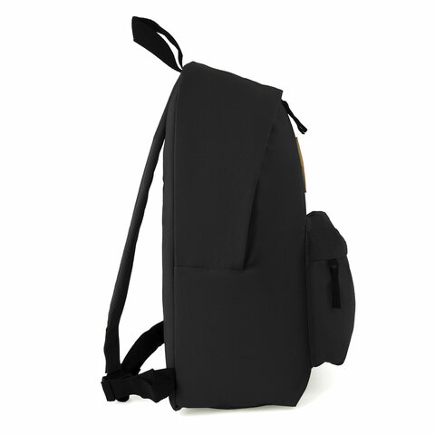 Рюкзак молодежный Brauberg, сити-формат (410х320х140мм) однотонный, черный (225381)