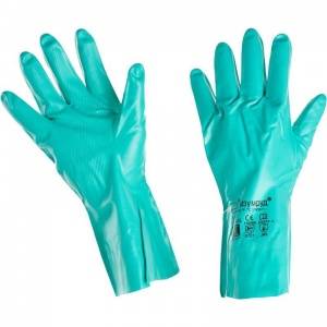 Перчатки защитные нитриловые Изумруд 8070, анатомические, размер 10 (XL), зеленые, 1 пара