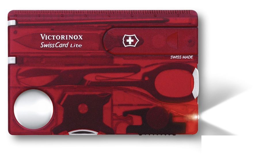 Швейцарская карта Victorinox SwissCard Lite 0.7300.T, 13 функций, пластик, красный (0.7300.TB1)