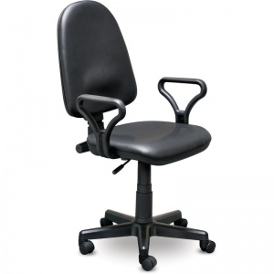 Кресло офисное Prestige GTP RU, кожзам черный, пластик