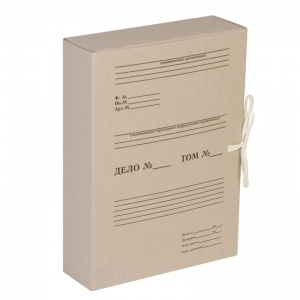 Короб архивный OfficeSpace (разборный, 80мм, завязки, клапан из переплетного картона) (356314)