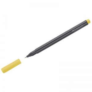 Ручка капиллярная Faber-Castell "Grip Finepen" (0.4мм, трехгранная) желтая, 10шт. (151607)