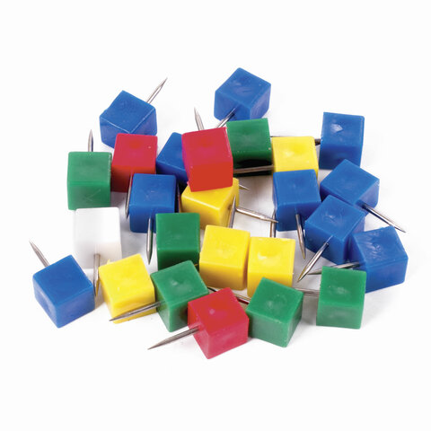 Кнопки силовые Brauberg, цветные, набор разной формы, пластиковая упаковка (223518), 8 уп.