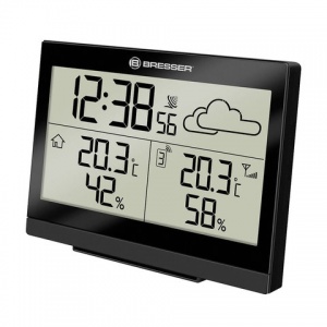 Метеостанция Bresser TemeoTrend LG, термодатчик, гигрометр, часы, будильник, черный (73266)