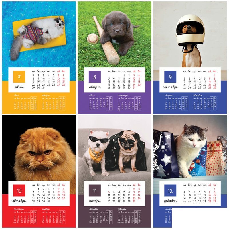Календарь-домик на 2019 год OfficeSpace &quot;Пушистые друзья&quot;, на гребне (105x170мм) (261307)