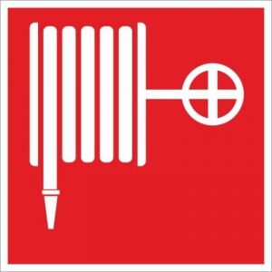 Табличка информационная «Пожарный кран» ГАСЗНАК F02 (квадратная, 200x200мм, пленка ПВХ) красно-белая, 1шт.