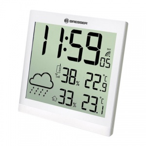 Метеостанция Bresser TemeoTrend JC LCD, термодатчик, гигрометр, часы, будильник, белый (73268)