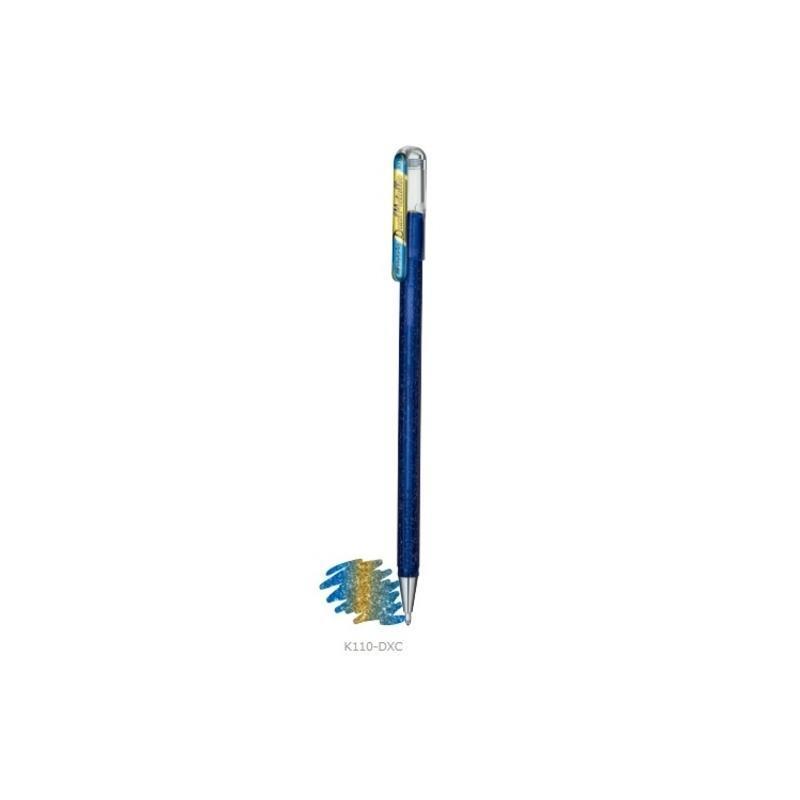 Ручка гелевая Pentel Hybrid Dual Metallic (1мм, хамелеон синий/золотистый) 12шт.