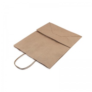 Крафт-пакет бумажный жиростойкий коричневый, с кручеными ручками, 26х35см, 200шт.