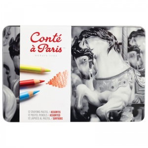 Набор пастельных карандашей Conte a Paris, 12 цветов, металл. коробка (2181)