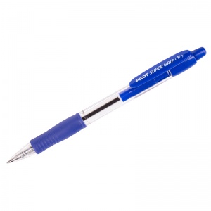 Ручка шариковая автоматическая Pilot Super Grip (0.32мм, синий цвет чернил, масляная основа, корпус синий) 1шт. (BPGP-10R-F-L)